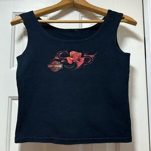 Crop Harley Davidson tank